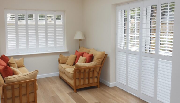 patio door and large window shutters