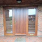 Hallway front door shutters from outside