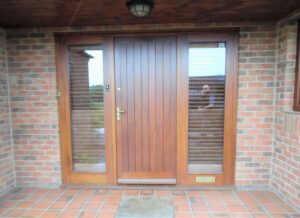 Hallway front door shutters from outside