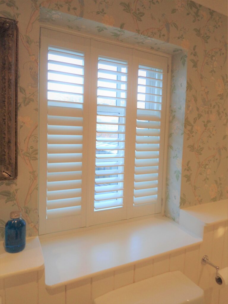White pvc bathroom shutter