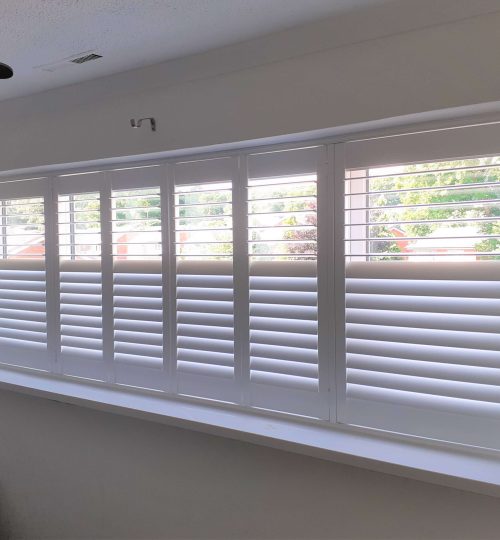 6 panel shutters half open