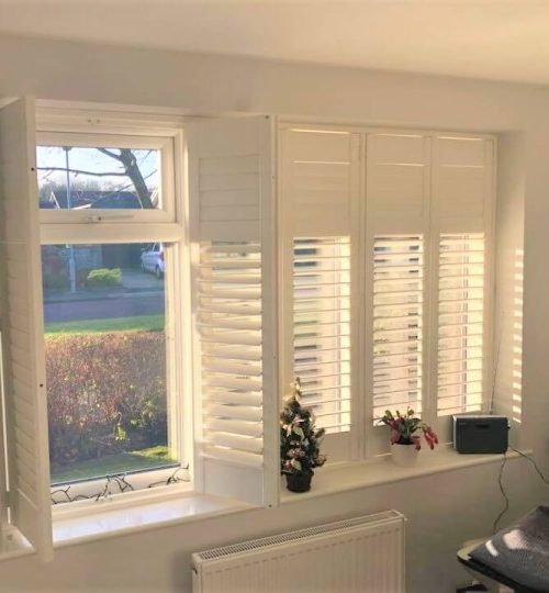 open white indoor shutters