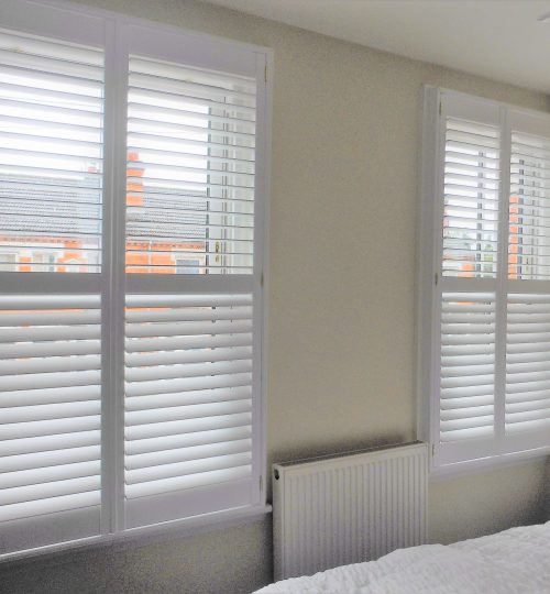 Large bedroom window shutters