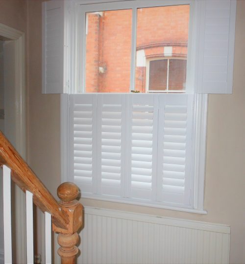 Stairway shutters half open