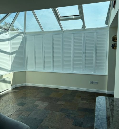 Fully closed conservatory shutters in Droitwich