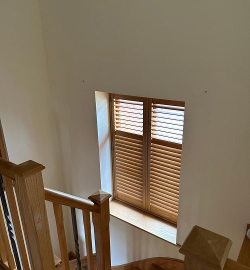 Light oak privacy shutters in Alvechurch