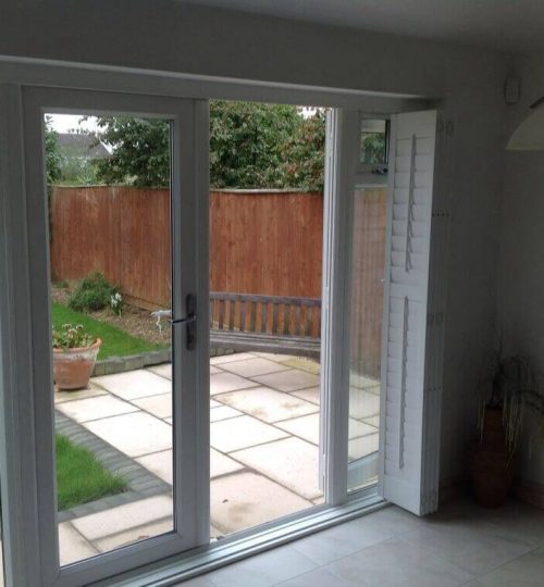 Shutters on french doors folded back-2