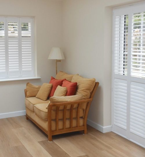 patio door and large window shutters